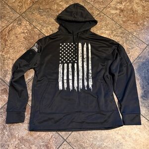 Rothco mens distressed flag black hooded sweatshirt large